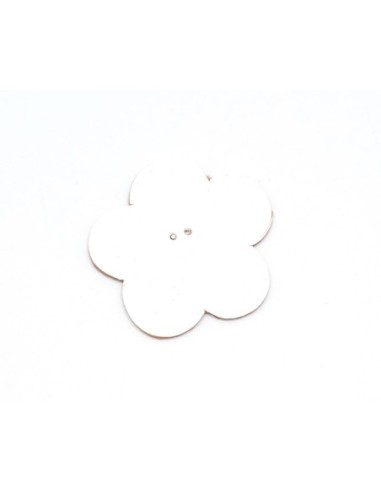fleur en simili cuir blanc 4cm scrapbooking