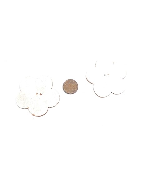 fleur cuir synthétique blanc 4cm scrapbooking embellissement