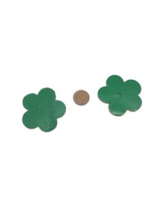 fleur en simili cuir vert 4cm embellisement scrapbooking 2