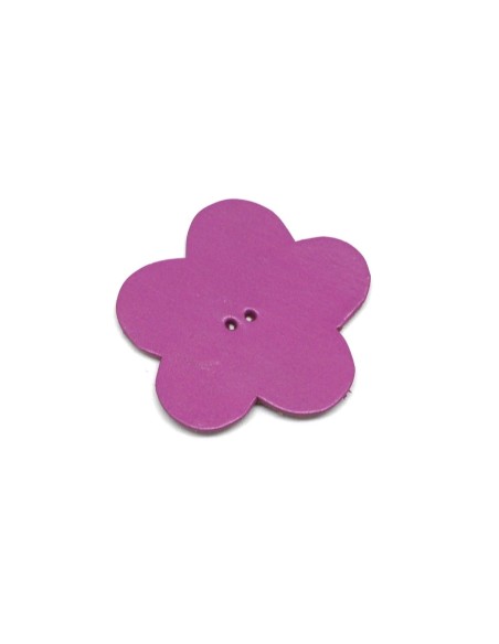 fleur simili cuir rose 4cm embellisement scrapbooking