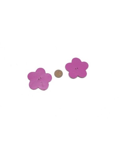 fleur cuir synthétique rose 4cm embellisement scrapbooking