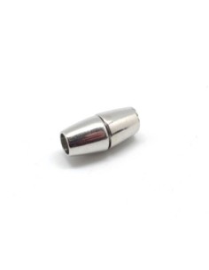 Fermoir aimanté pour cordon cuir 4mm en métal argenté forme navette