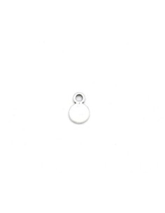 mini breloque sequin en métal argenté lisse 8mm x 5mm 2