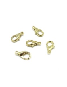 Fermoir mousqueton doré pâle 14mm en métal