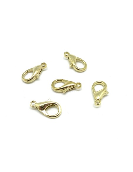 Fermoir mousqueton doré pâle 14mm en métal