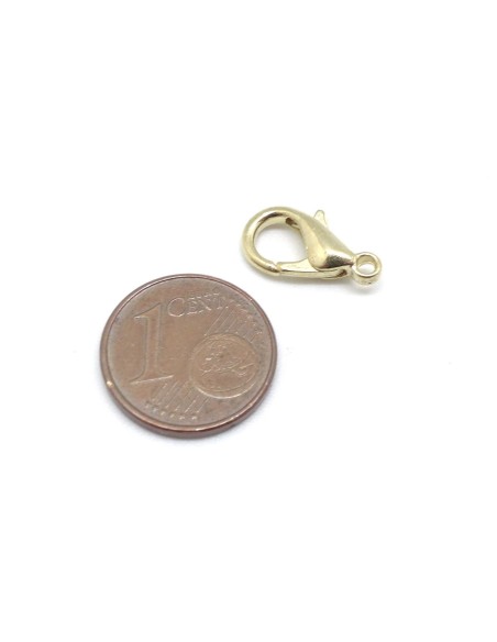 mousqueton doré pâle 14mm en métal