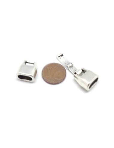 Fermoir pour cuir regaliz en métal argenté