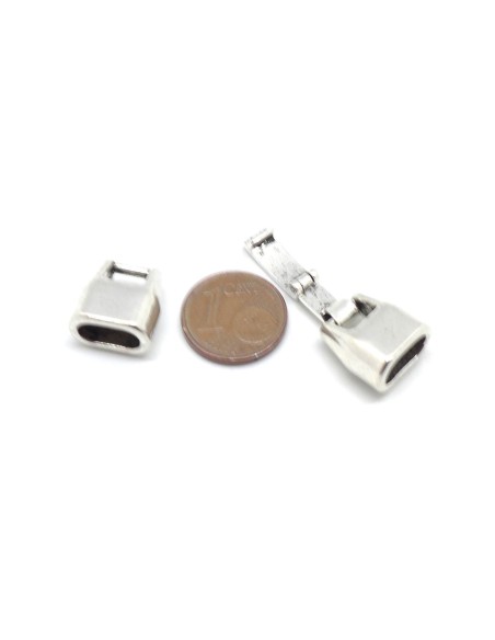 Fermoir pour cuir regaliz en métal argenté