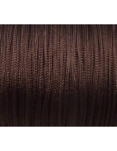 Fil nylon 1mm tressé marron pour création de bijoux