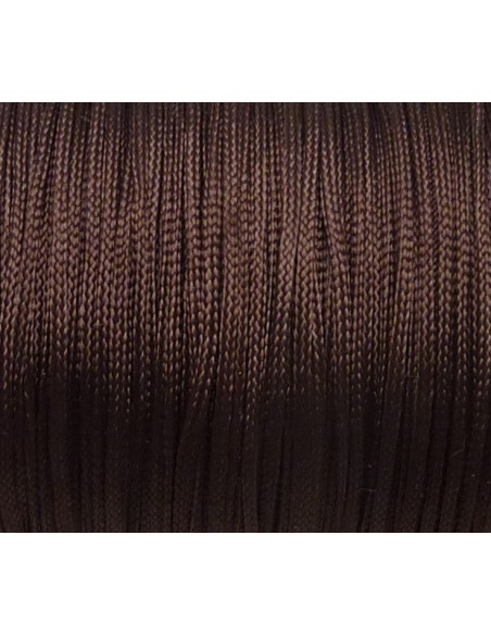 Fil nylon 1mm tressé marron pour création de bijoux