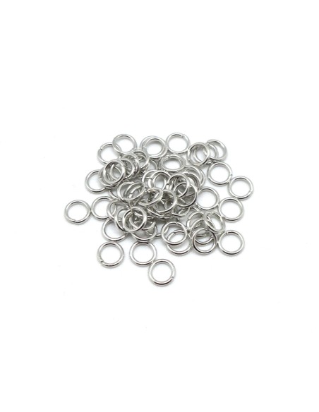 anneau ouvert 5mm x 0,9mm en métal argenté