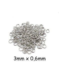 petit anneau ouvert 3mm en métal argenté