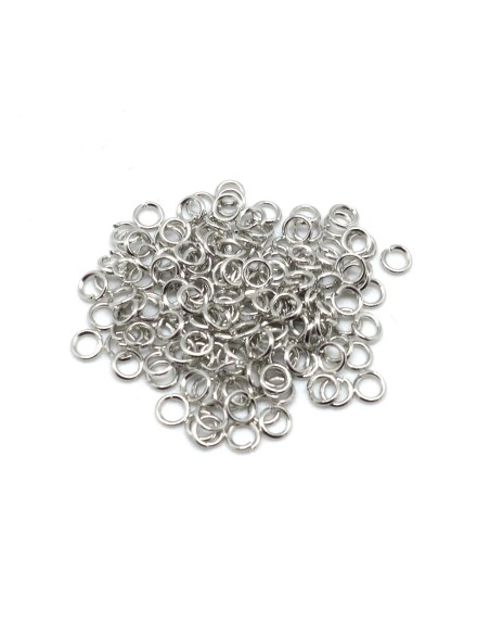 petit anneau ouvert 3mm en métal argenté