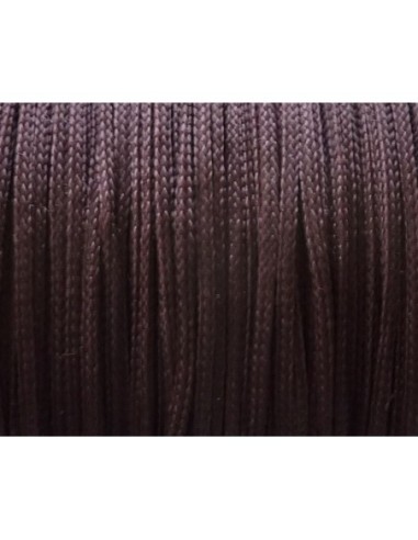 cordon nylon 1mm tressé marron pour création de bijoux
