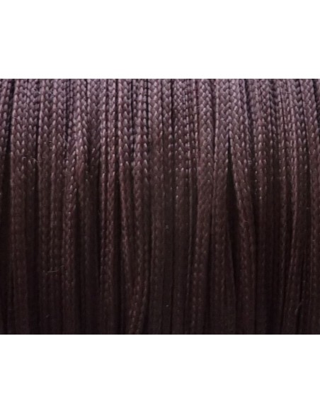 cordon nylon 1mm tressé marron pour création de bijoux