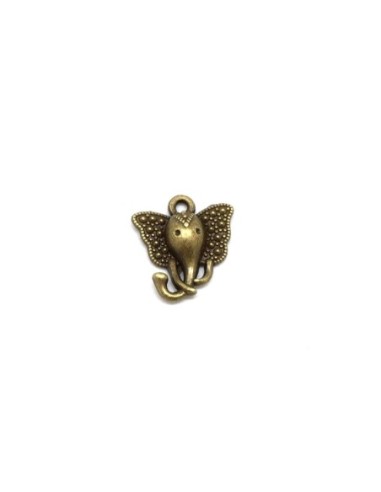 Breloque pendentif éléphant en métal de couleur bronze
