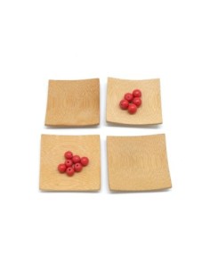 Petit présentoir perle carré en bambou 56mm x 54mm