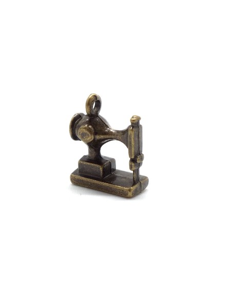 Breloque machine à coudre en métal bronze