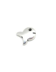 Perle argenté poisson en métal