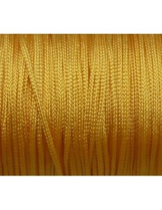 5m Fil, cordon nylon tressé plat jaune or 1mm brillant,...
