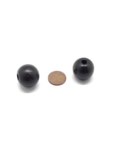 grosse perles en bois peinte ronde 20mm noir à gros trou 2