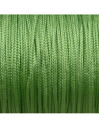 Cordon nylon tressé plat 1mm vert chartreuse