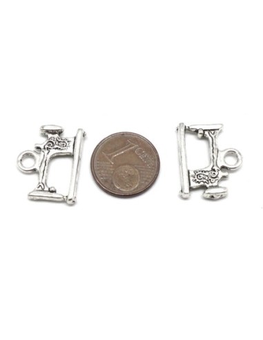 charm machine à coudre en métal argenté couture