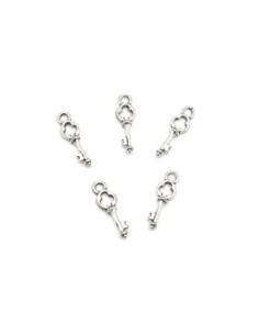 Mini breloque clef argenté en métal pas chere