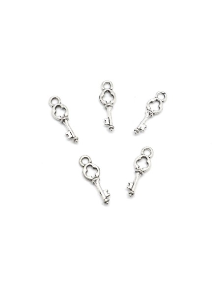 Mini breloque clef argenté en métal pas chere