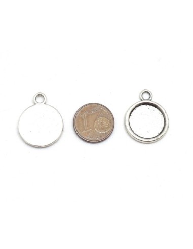 Support pour cabochon rond de 14mm argenté