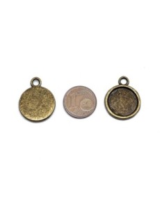 pendentif pour cabochon rond 14mm en métal bronze 2