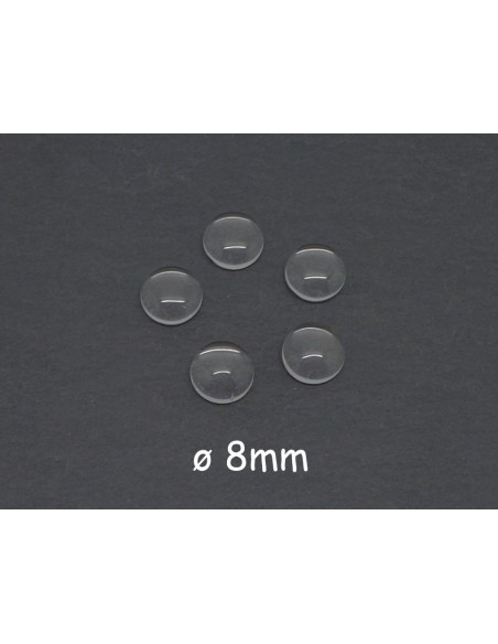 Cabochon en verre de 8mm de diamètre loupe