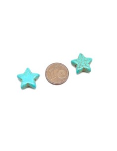perle étoile en pierre naturelle imitation turquoise "Howlite" bleu turquoise 2