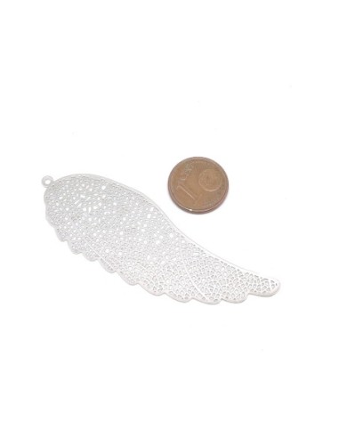 pendentif aile d'ange homme argenté en métal fin et léger