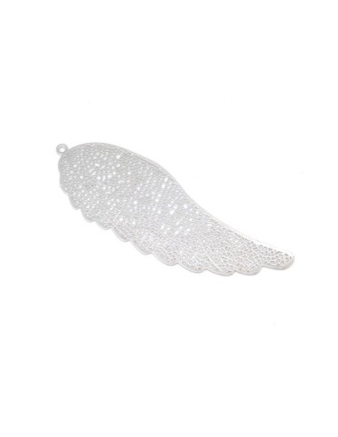 pendentif aile d'ange argenté en métal fin et léger pas cher