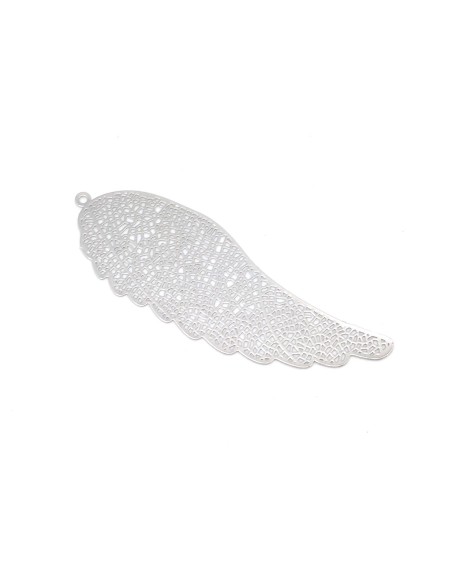 pendentif aile d'ange argenté en métal fin et léger pas cher