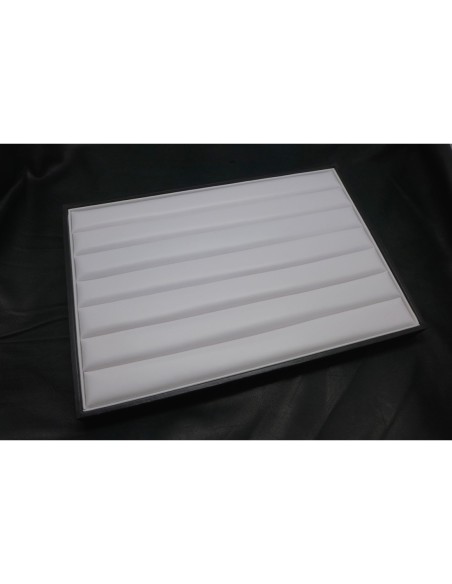 Présentoir bague, porte bijoux en simili cuir blanc et noir