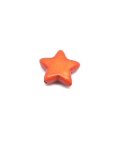 perle étoile orange en pierre naturelle imitation turquoise "Howlite"
