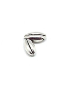 Perle chevron grain de blé, épi argenté à 2 trous en métal 15mm x 8mm 2