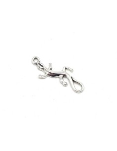 Breloque pendentif salamandre, lézard, gecko en métal argenté 2