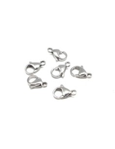 Fermoir mousqueton en acier inoxydable 13mm x 8mm métal argenté 2