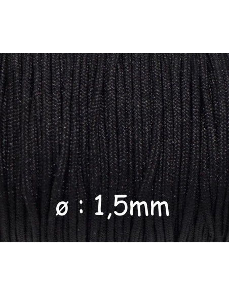 Fil de jade 1,5mm noir pas cher idéal pour bracelet WRAP