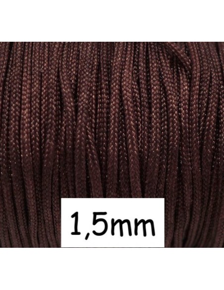 Fil de jade pas cher 1,5mm marron foncé idéal noeud coulissant