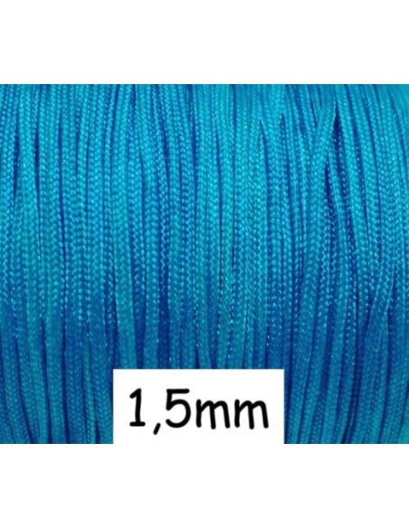 Fil de jade 1,5mm bleu turquoise - bracelet shamballa