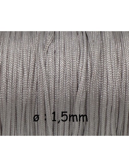 Fil de jade pas cher 1,5mm gris perle - bracelet shamballa wrap