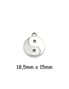 Breloque YIN YANG argenté en métal pas cher