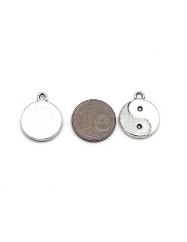 Médaillon YIN YANG argenté en métal pas cher