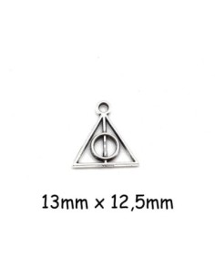 Breloque triangle argenté ajouré forme géométrique 13mm en métal