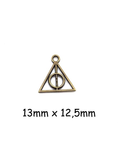 Breloque triangle bronze ajouré forme géométrique 13mm en métal