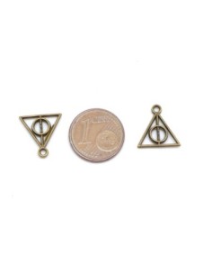 Breloque triangle bronze ajouré forme géométrique 13mm en métal 2